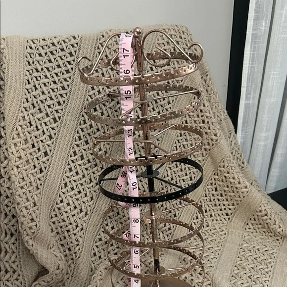 Rotating Rose Gold and Black Jewelry Organizer - Picture 4 of 5